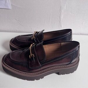 Sam Edelman Laurs Lug Sole Loafers with Gold Buckle